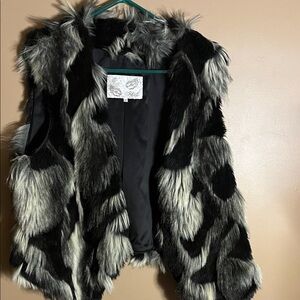 Faux fur vest shaggy multicoloured Next